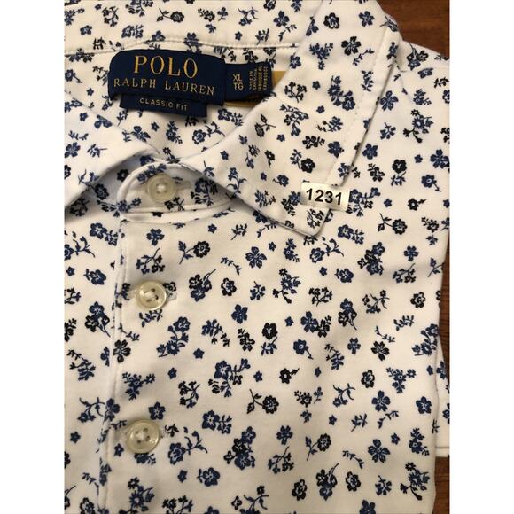 Polo Ralph Lauren Men's Classic Fit Floral Shirt Size XL Blue White Preppy Pony - Picture 11 of 11